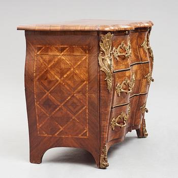 A Swedish Rococo 18th century commode by Christian Linning, master 1744.