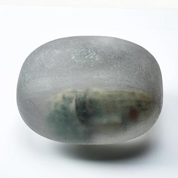 Bertil Vallien, skulptur, vilande huvud, "Resting head", Kosta Boda, unik.