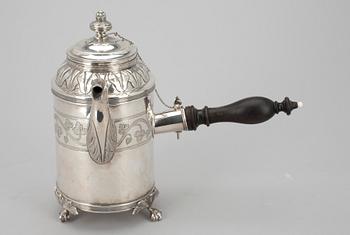 KAFFEKANNA, silver, Daniel Hallman, Stockholm 1809. Vikt 809 g.