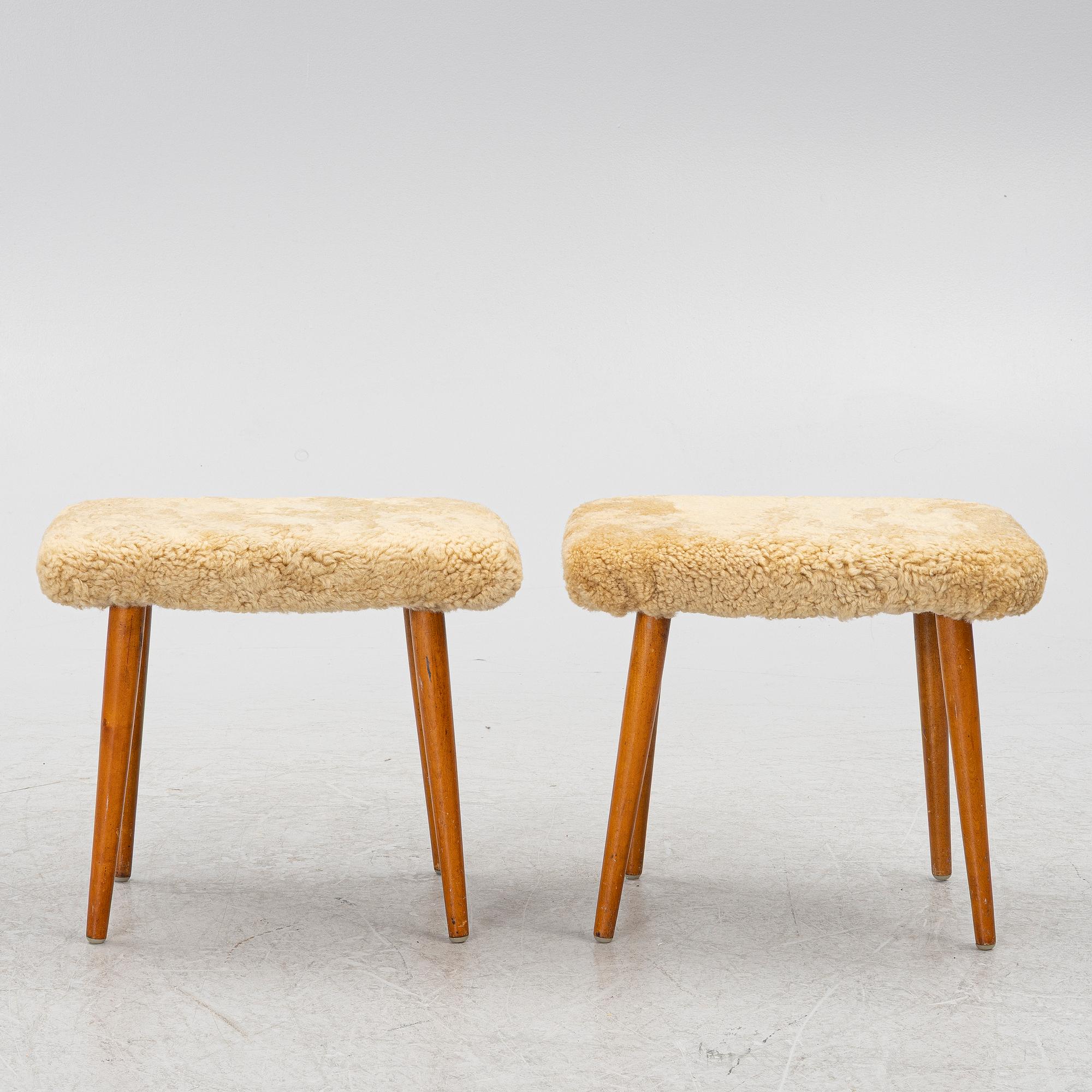 Stools, a pair, second half of the 20th century.