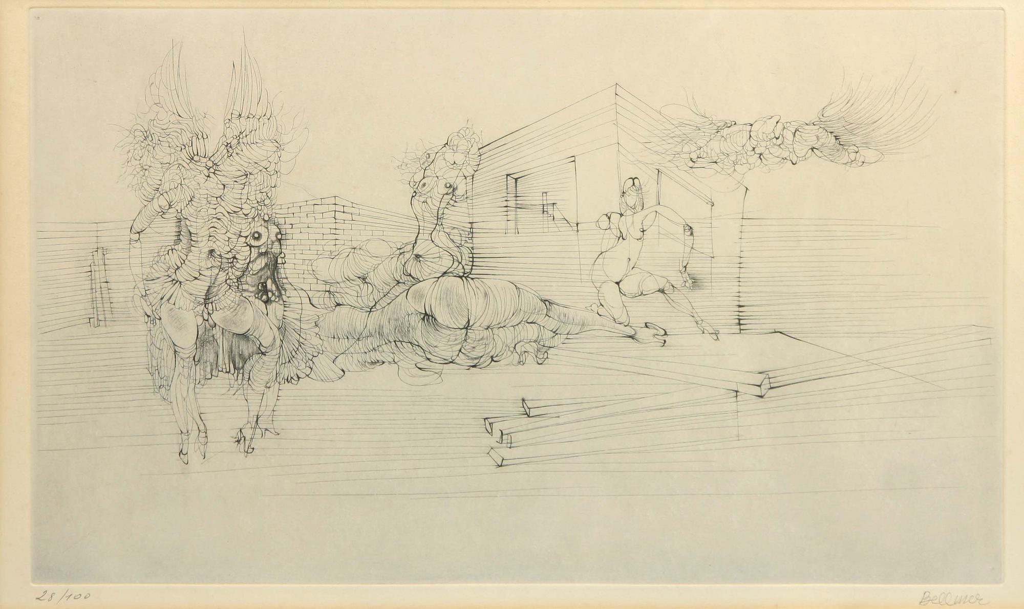 HANS BELLMER, torrnål, sign o numr 28/100.