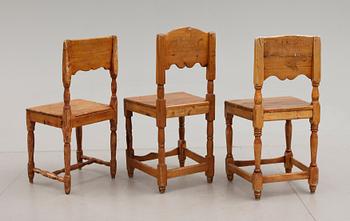 STOLAR, 3 st, snarlika, allmoge, 1800-tal.