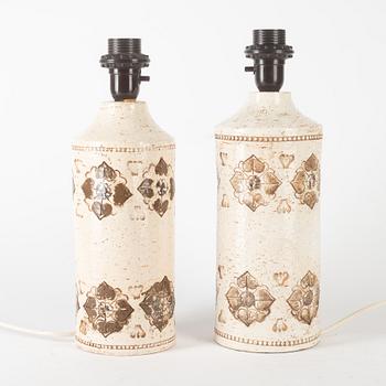 Table lamps, a similar pair, Bitossi for Bergboms, second half of the 20th Century.