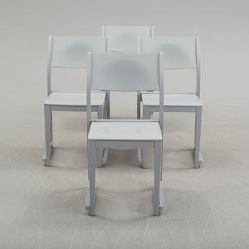 SVEN MARKELIUS, four painted 'Orkesterstolen' chairs.