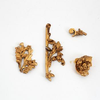 A Late Gustavian giltwood mantel clock, circa 1800.