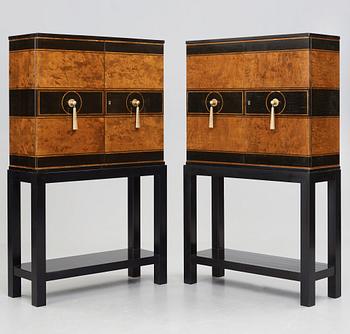 Otto Schulz, a pair of Swedish Grace cabinets for Boet, Gothenburg 1930's.
