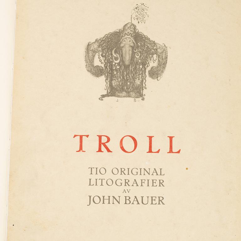 John Bauer, "Troll", svit om tio litografier, , Ernst Bauers Förlag Göteborg, A. Börtzells, 1915.