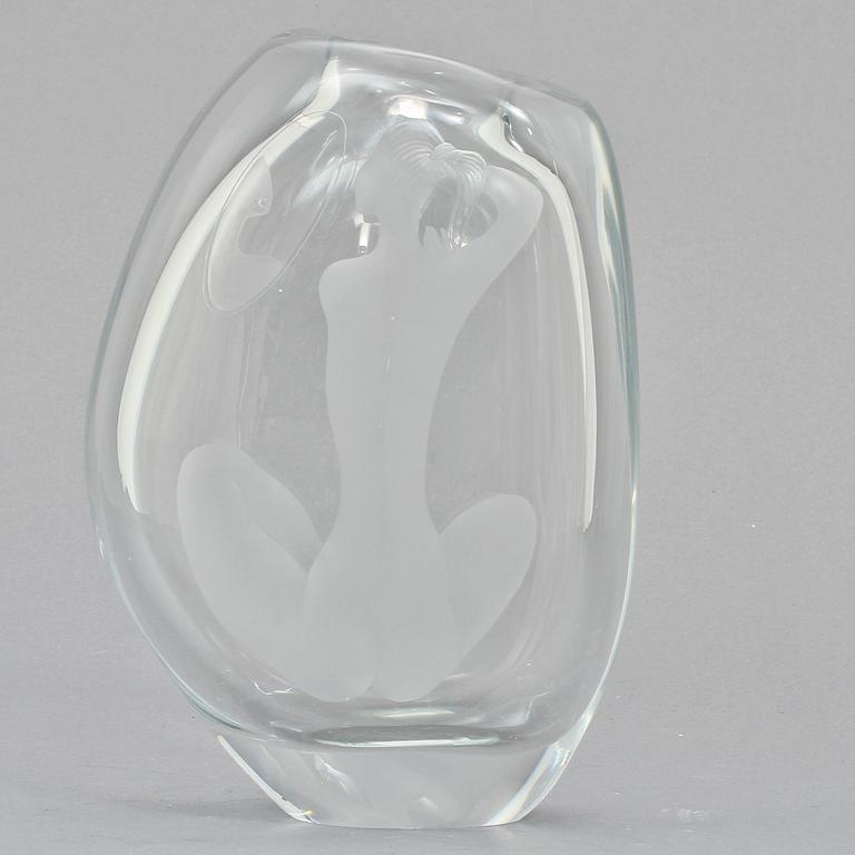 VAS, glas, Vicke Lindstrand, Orrefors, 1953.