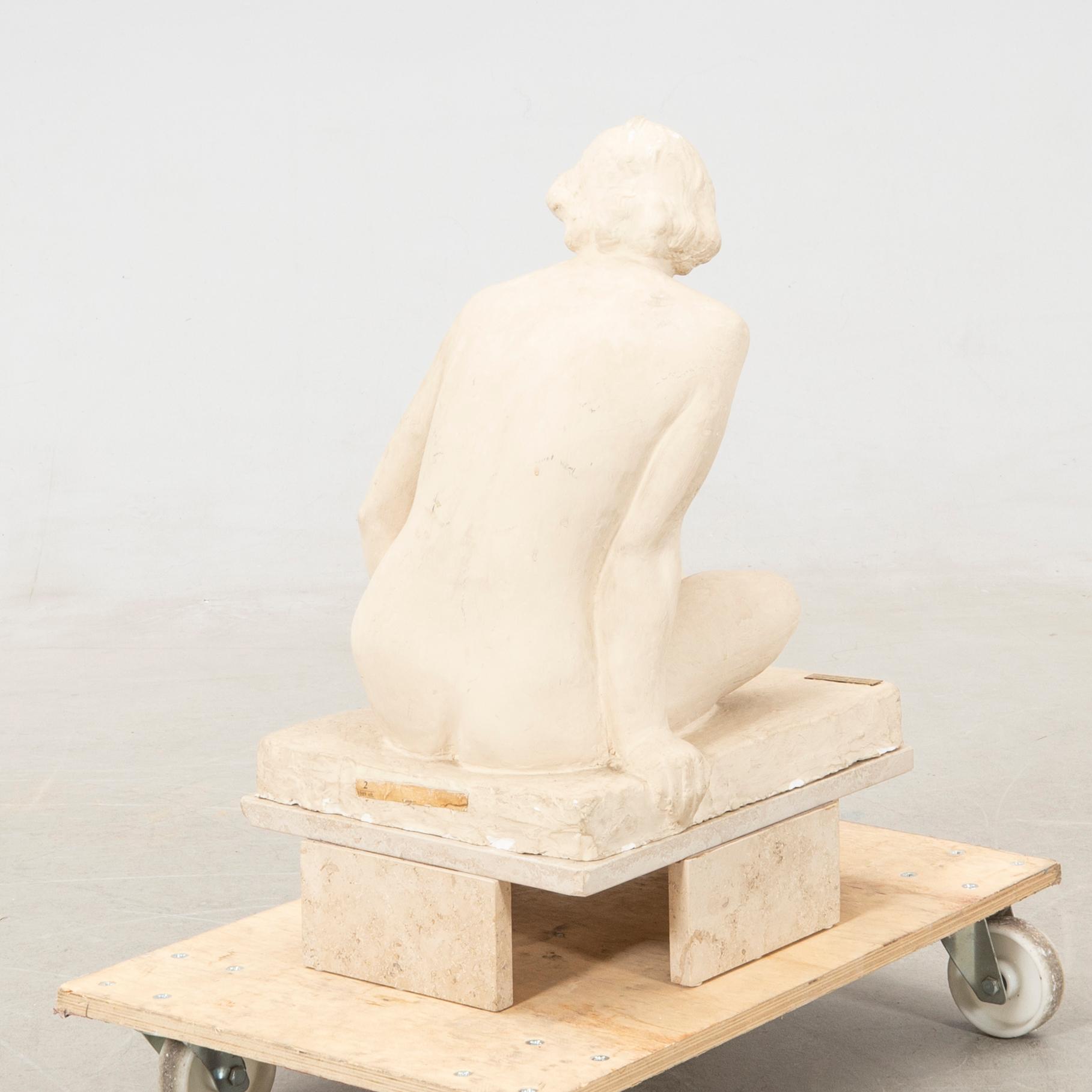 Gunnar Heide, Sculpture of a Sitting Nude Model.