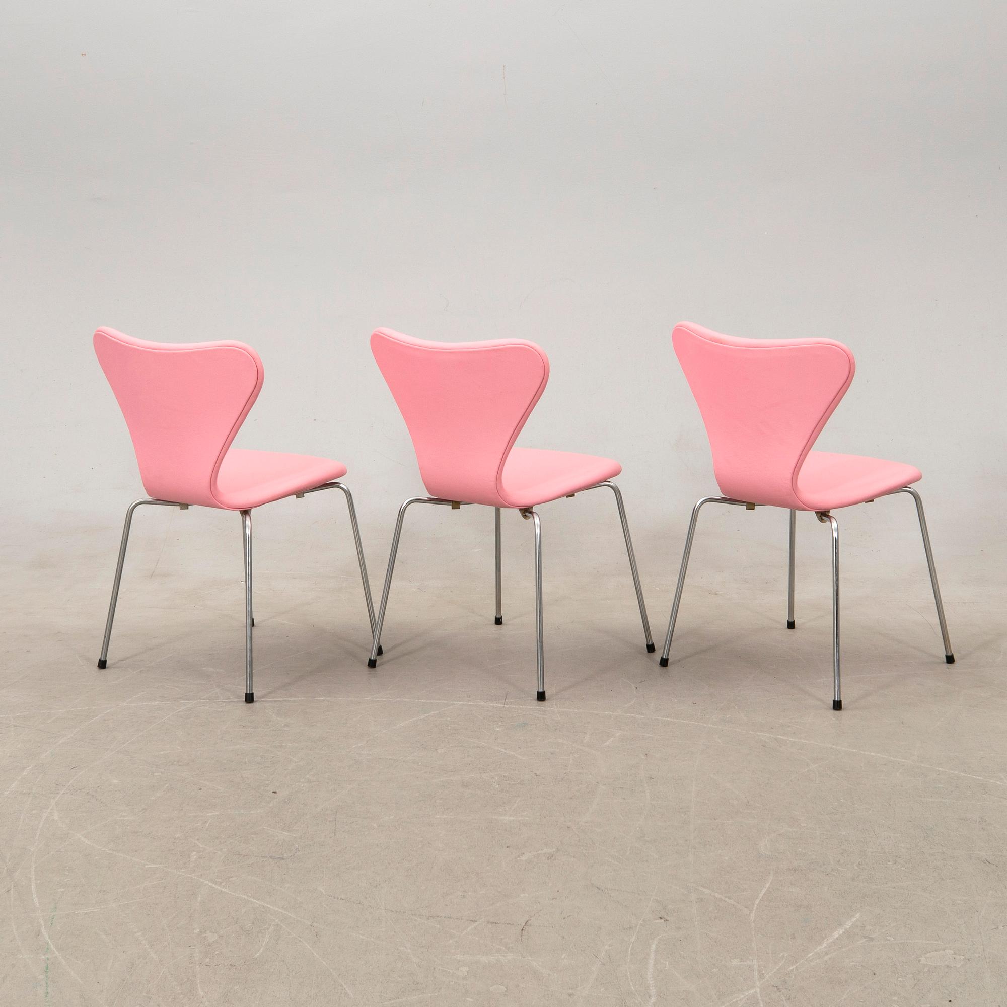 Arne Jacobsen, chairs 6 pcs "The Seven", Fritz Hansen Denmark.