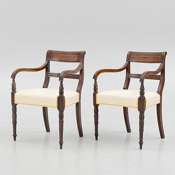 Armchairs a pair, England, 19th century.