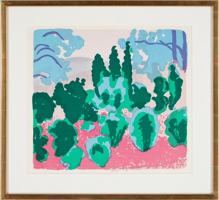 INGE SCHIÖLER, färglitografi, signerad och numrerad 49/195.