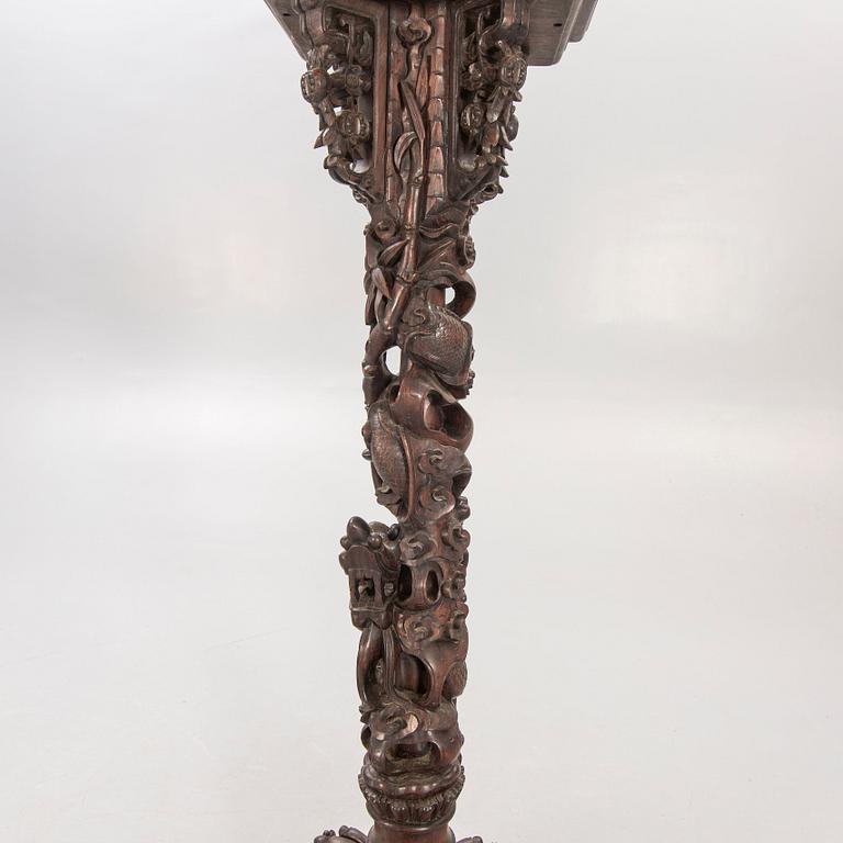 A Chinese wooden pedestal from Shanghai around 1900.