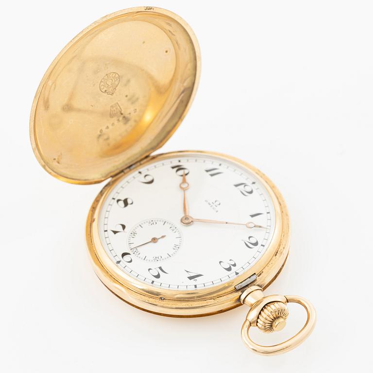 Omega, pocket watch, hunter case, 49.5 mm.