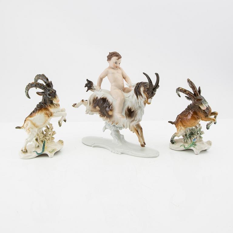 Figurines 3 pcs Germany mid-20th century porcelain.