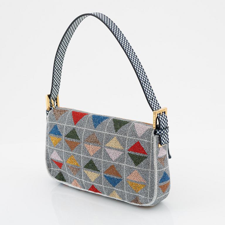 Fendi, a pearl embroidered baguette bag.