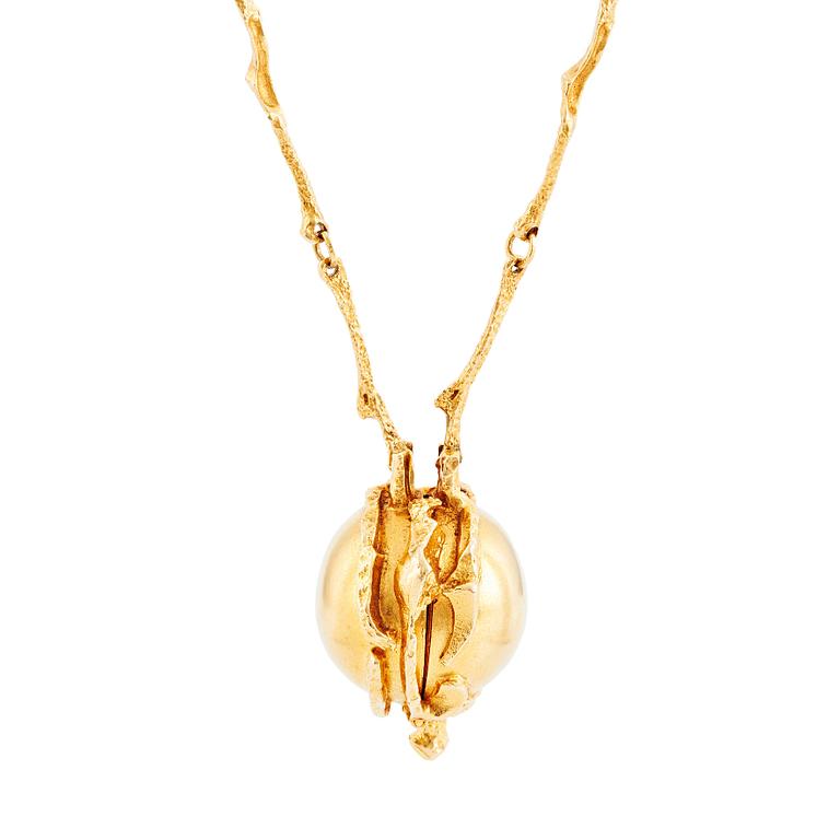 Björn Weckström, an 18K gold necklace/watch pendant "Sun Dial", Finland 1975.