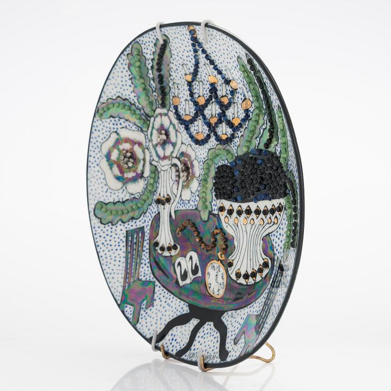 Birger Kaipiainen, a decorative stoneware dish, marked  Kaipiainen, Arabia.