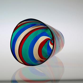 A Fulvio Bianconi 'a colori' glass vase, Venini, Murano, Italy 1950's.