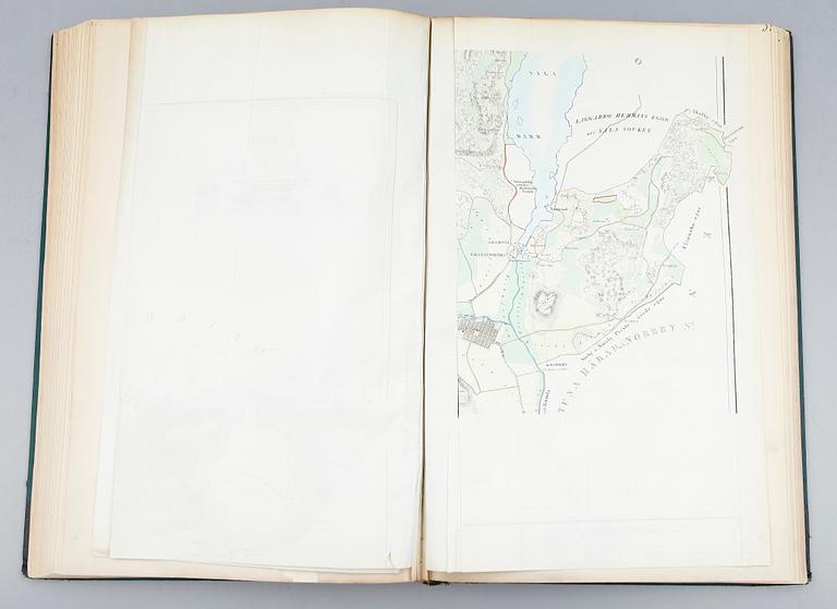 GUSTAF LJUNGGREN, Atlas öfver Sveriges städer jämte deras alla egor och jordar..., 1862. 89 kolorerade kartor.