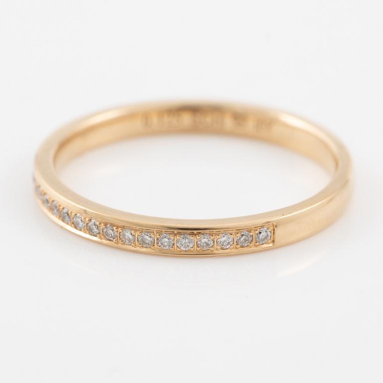 Wedding rings, a pair, Schalins, 18K gold with brilliant-cut diamonds.