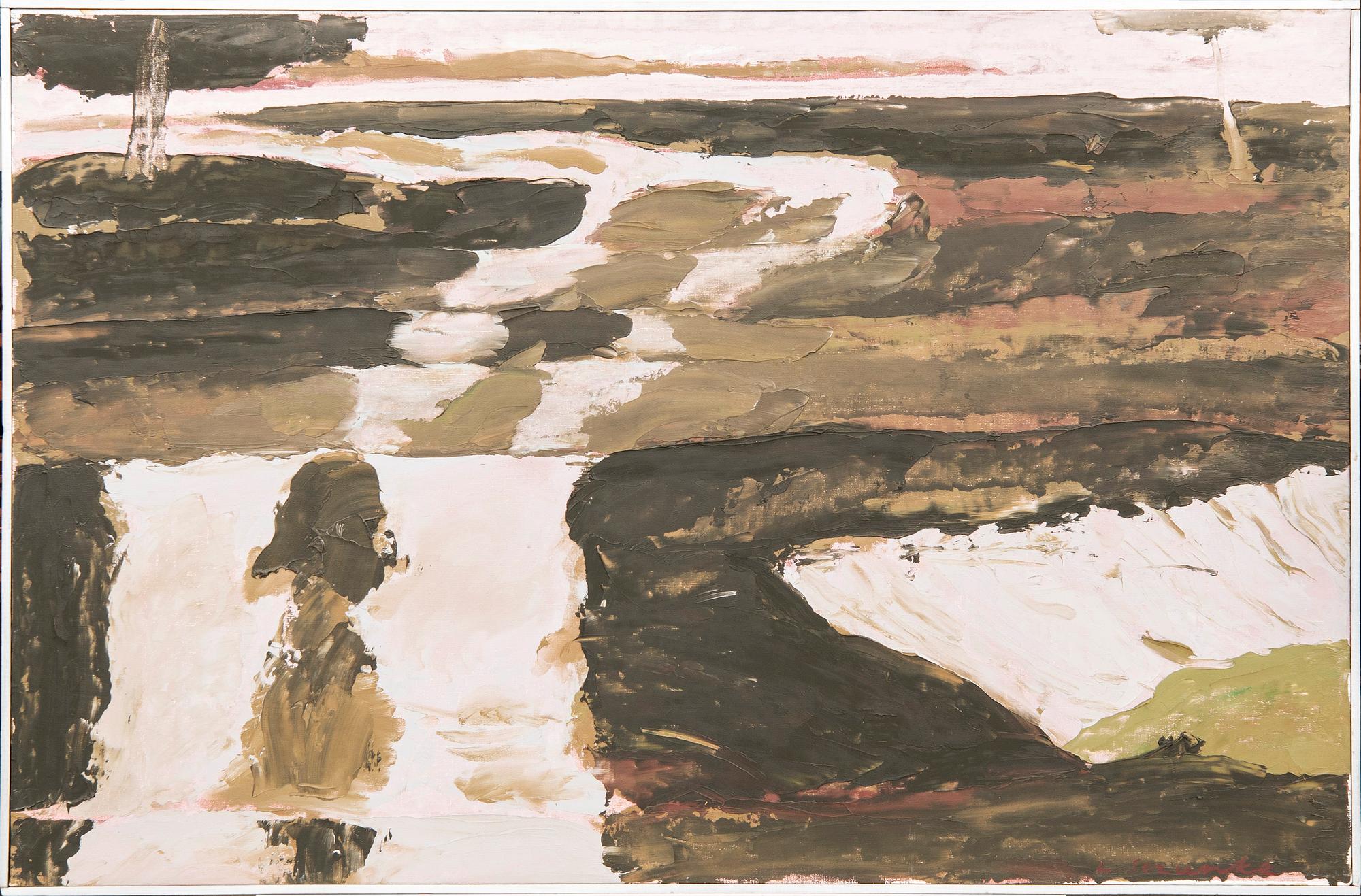 Laris Strunke, oil on canvas, signed verso.