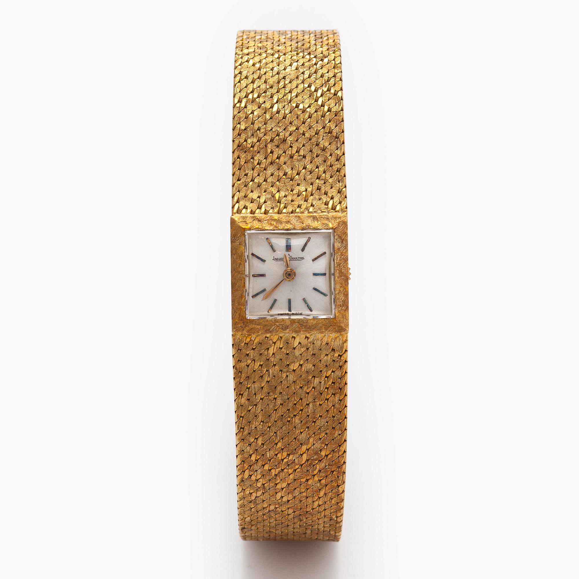 Jaeger-leCoultre, wristwatch, 14 x 14 mm, 18K gold, manual.