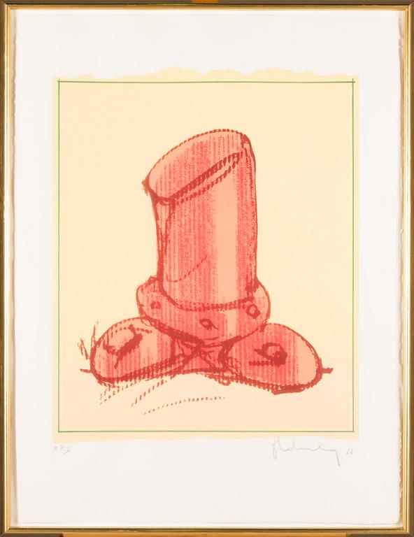 Claes Oldenburg, litografi, signerad och daterad -73, märkt P.P. II.