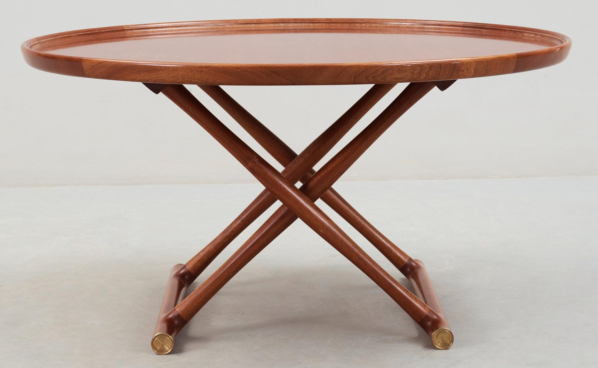 A Mogens Lassen mahogany 'Egyptian table', probably by Rud Rasmussen, Denmark.