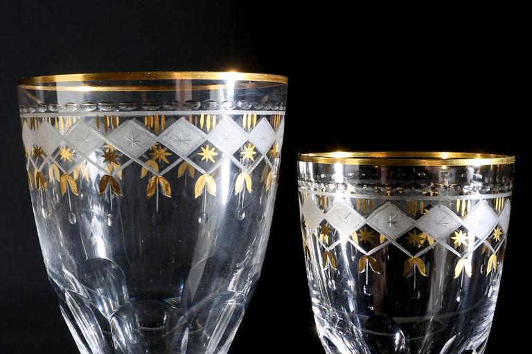 A 102 pcs  "Junior" glass service from Kosta first half of the 20th century.