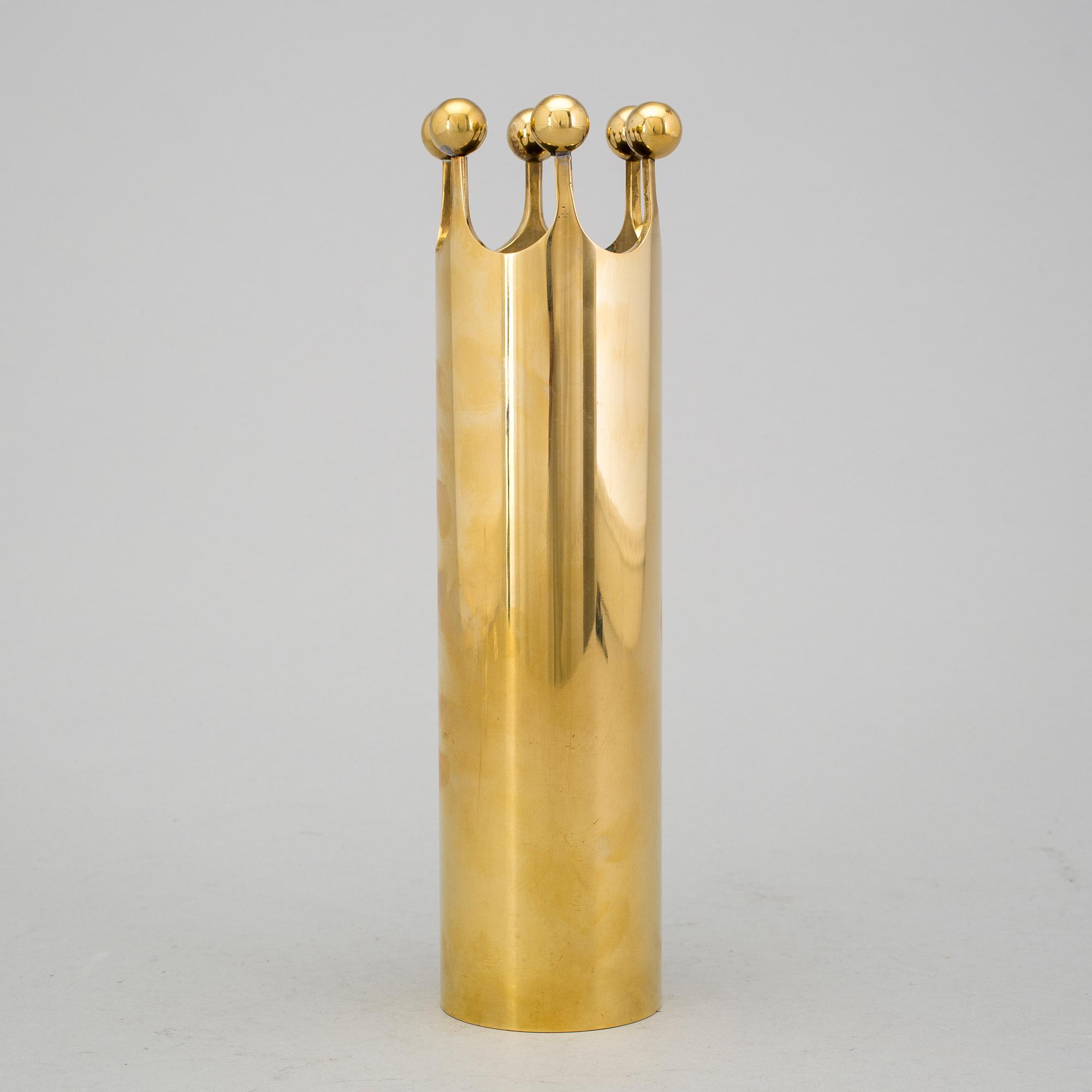 A brass vase by Pierre Forsell for Skultuna.