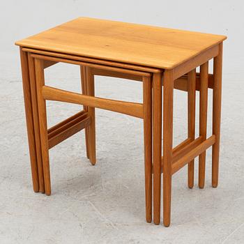 Hans J. Wegner, nesting table, 3 pieces, Andreas Tuck, Denmark, 1960s.