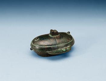 A ritual bronze drinking vessel, Han dynasty (206 BC - 220 AD).