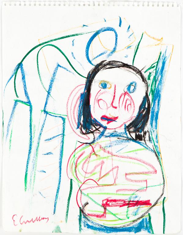 ERLAND CULLBERG, Chalk drawings, 10, signed.
