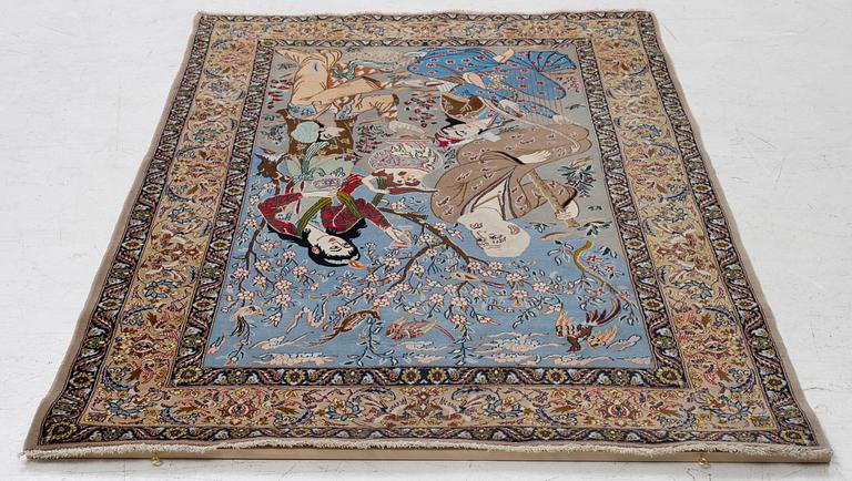 Isfahan, semi-antique, figural, approx. 170 x 105 cm.