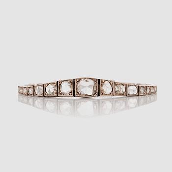 An Edwardian rose-cut diamond bracelet.