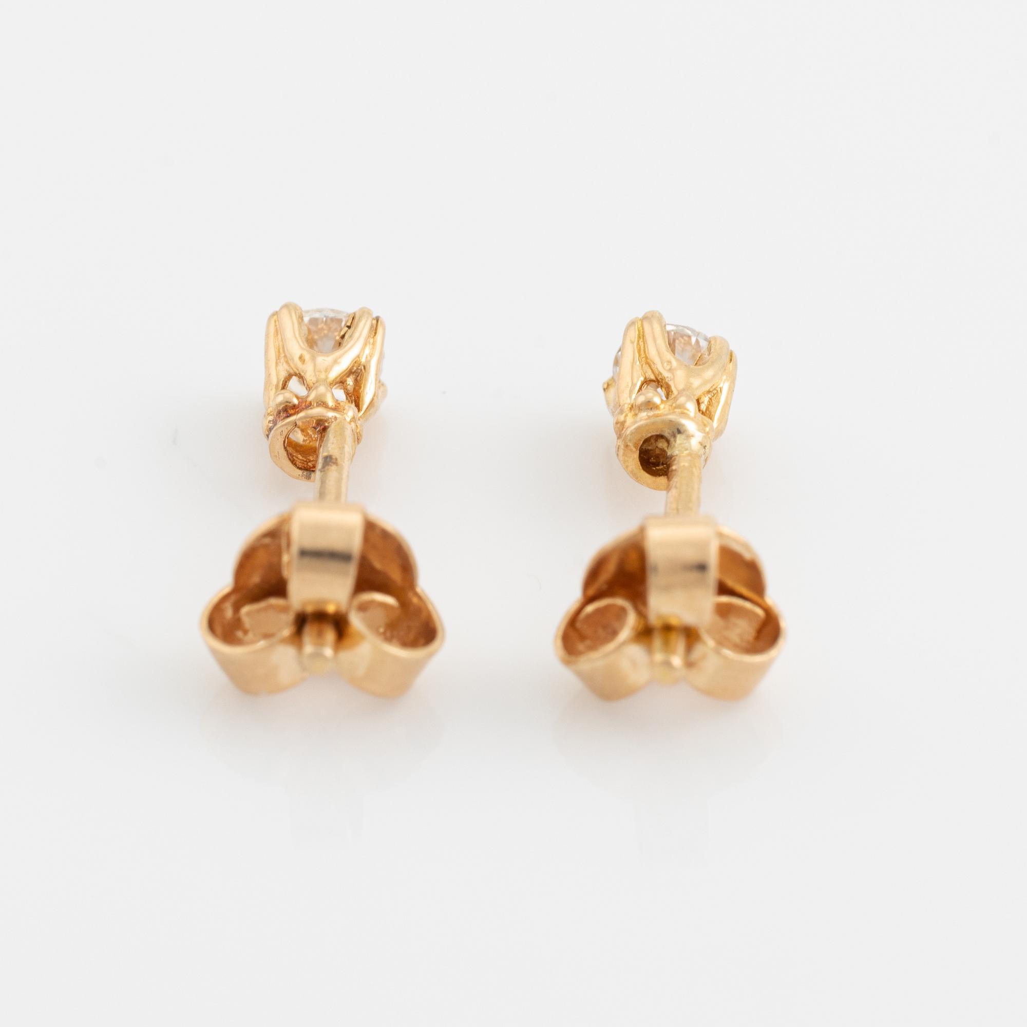Brilliant cut diamond earrings.