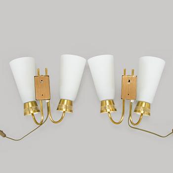 A pair of mid-20th century wall lights, model EY60, Itsu, Finland.