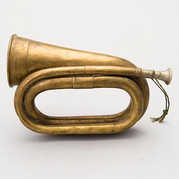 An Imperial Russian brass signal horn, second half of 19th Century.