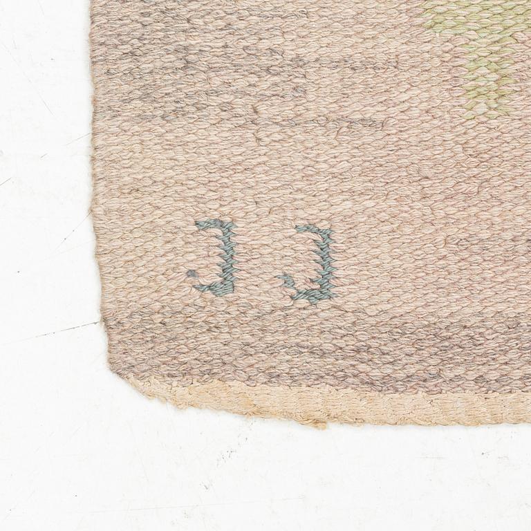 Judith Johansson, matta, "Gullregn", rölakan, signerad JJ, ca 205 x 140 cm.