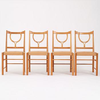 Josef Frank, a set of four cherry wood chairs, Svenskt Tenn, Sweden 1950s-1960s, model 2238.