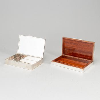 Two silver boxes, silver 800 and 925. Second half of the 20th century.