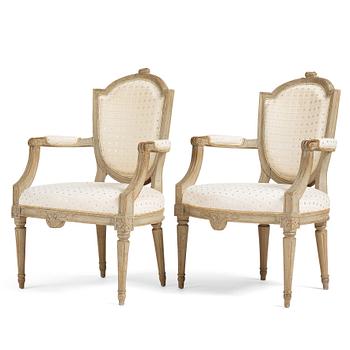 44. A pair of Gustavian armchairs by M Lundberg.