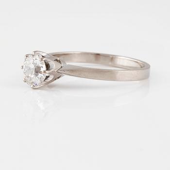 RING, 18K vitguld, gammalslipad diamant. Vikt 3,0 gram.