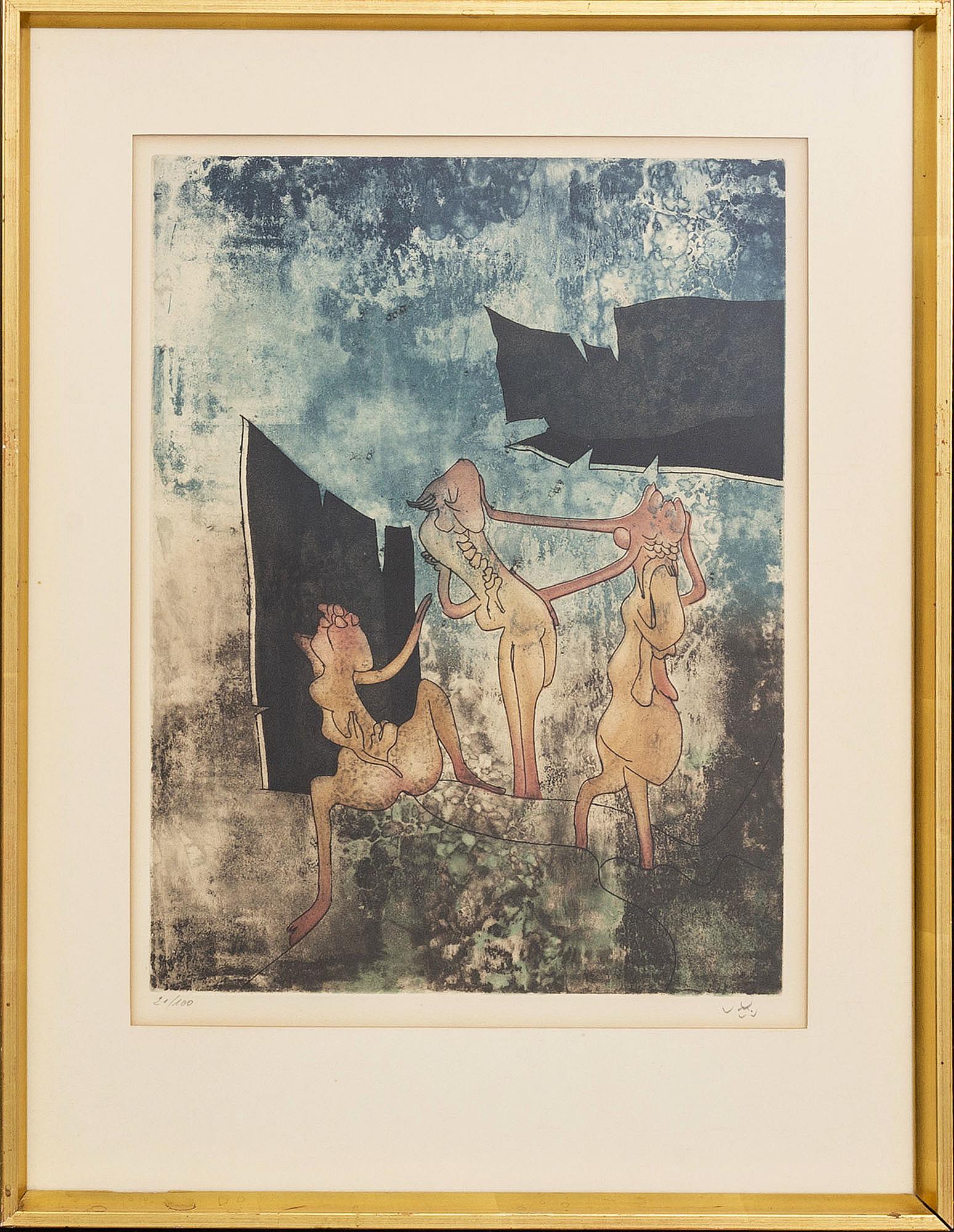 Roberto Matta, a set of eight etchings in colour, signed and numbered 21/100.