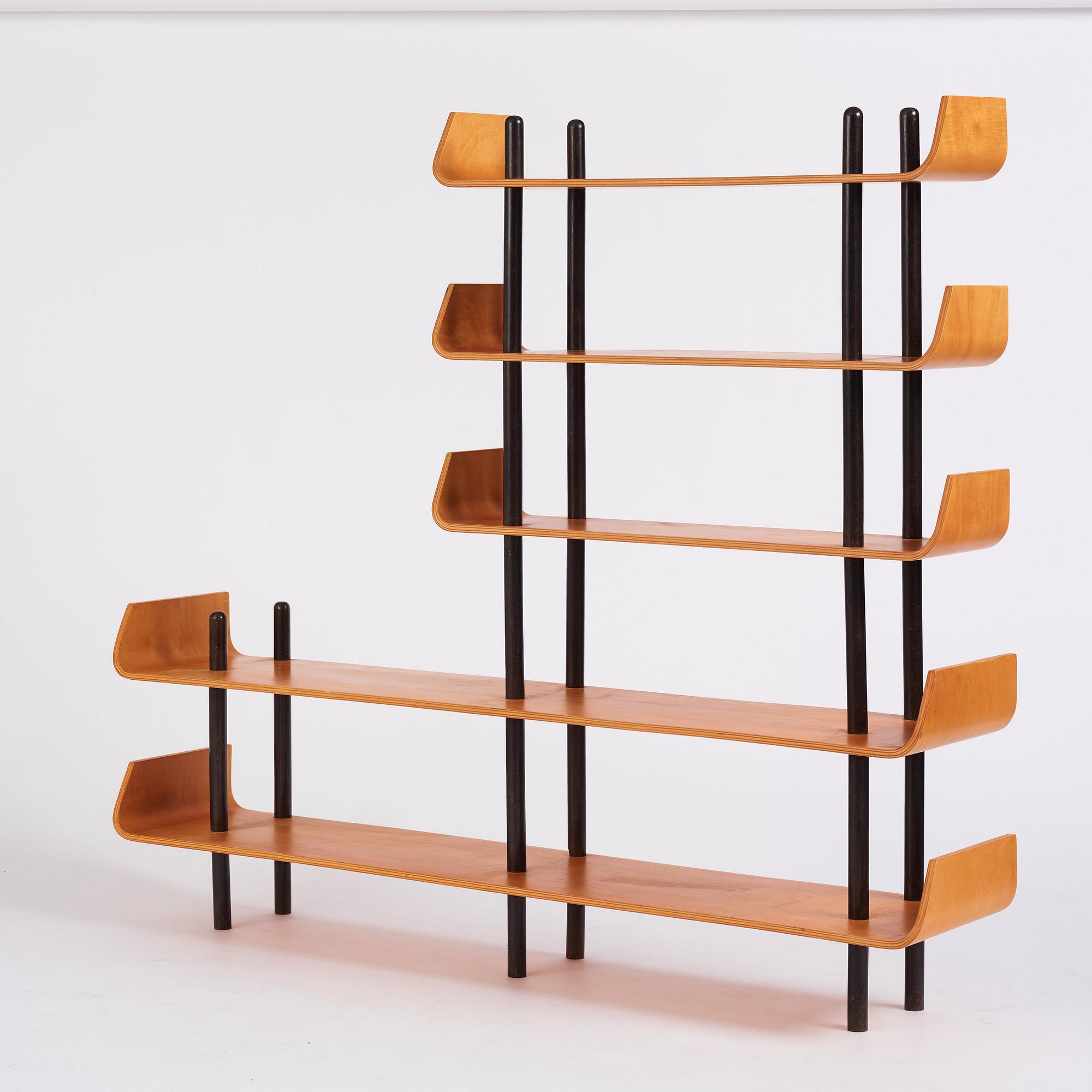 Wilhelm Lutjens, bokhylla, modell "545", De Boer Gouda, Nederländerna, 1950-60-tal.