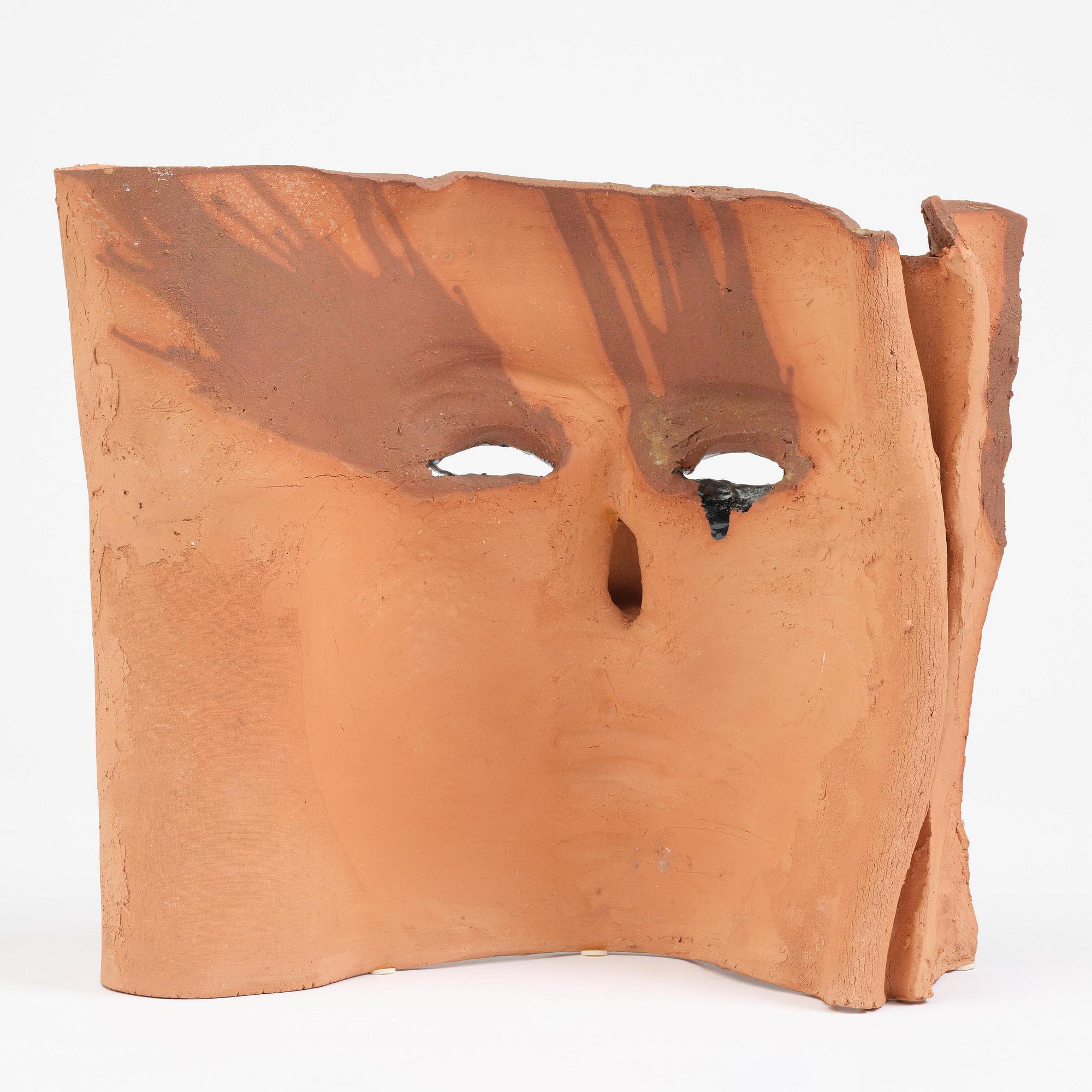 Hertha Hillfon, a partially glazed earthenware relief, own studio, Stockholm.