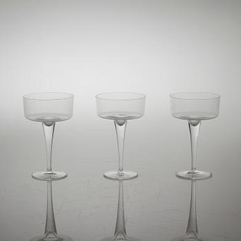 Eleven champagne glass, by Rosental, late 20th century.