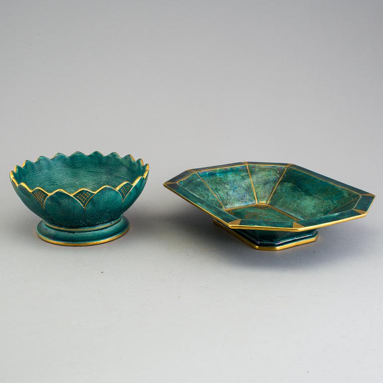 Two ceramic bowls by Josef Ekberg, Gustavsberg.