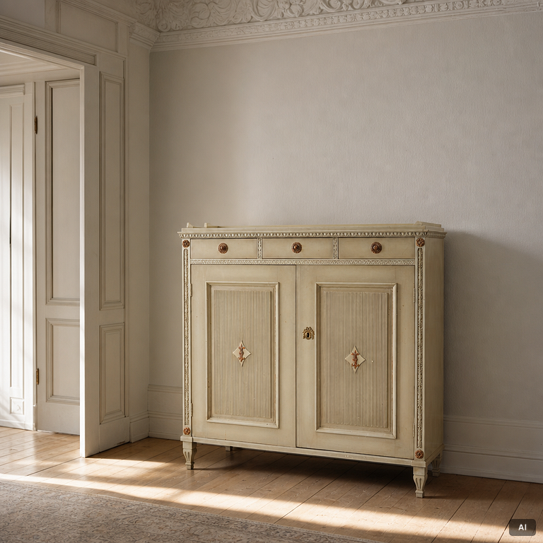 A late-Gustavian sideboard, Sweden, around 1800.